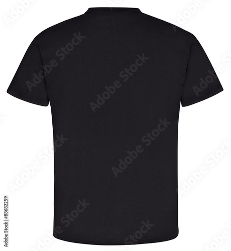 T-Shirt unifarben schwarz Rücken