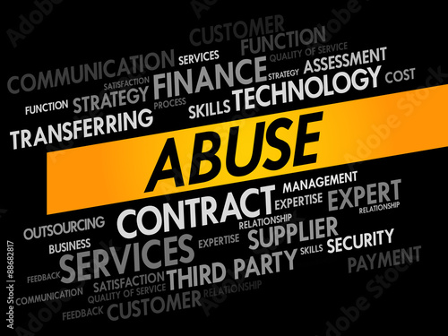 Abuse word cloud, business concept