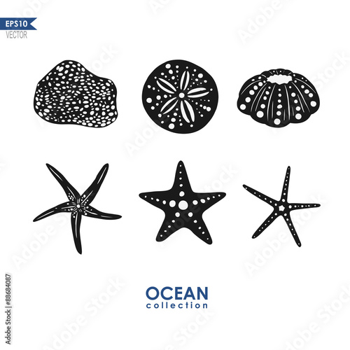 set of sea and ocean creatures