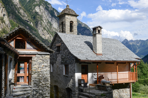 The rural village of Foroglio on Bavona valley photo