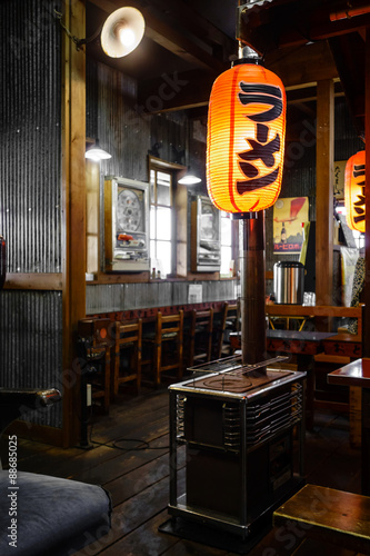 ラーメンのレトロな提灯 赤色