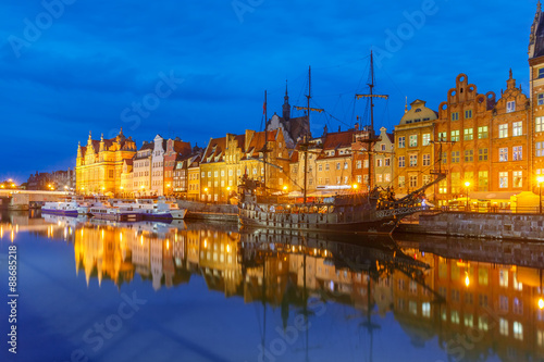 Old Town and Motlawa River in Gdansk, Poland