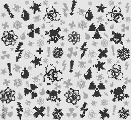 Seamless warning symbols pattern.