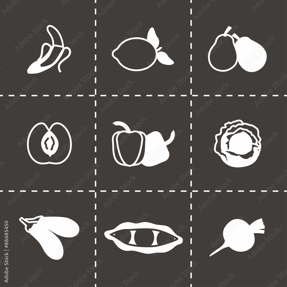 Vector Fruit and Vegetables icon set