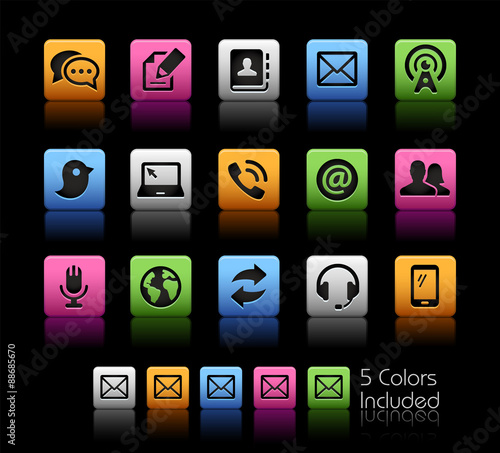 Communications Icons // ColorBox Series -- The Vector file includes 5 color versions for each icon in different layers --