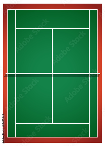 Aerial view of badminton court