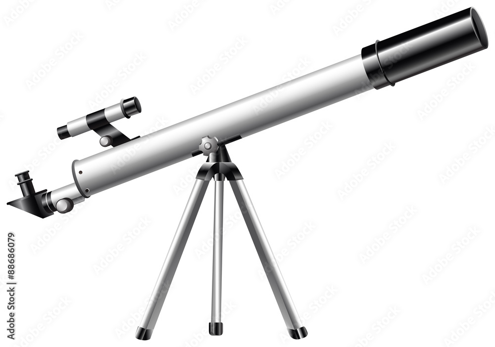White telescope on tripod White telescope on tripod