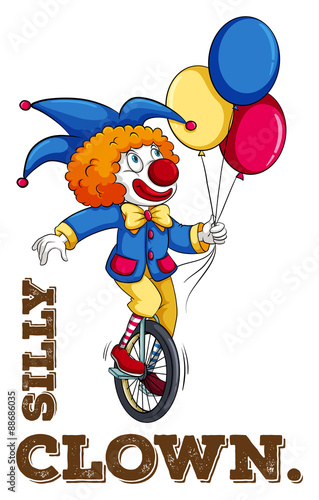 Silly clown with balloon