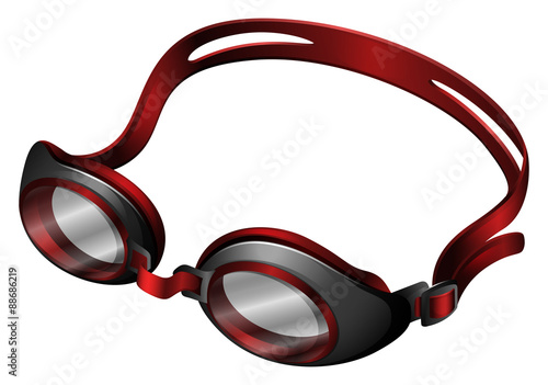 Swimming goggles on wihte