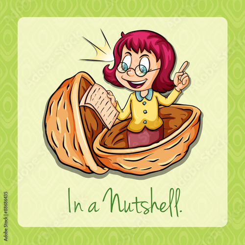 In a nutshell idiom photo