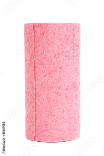 Roll of paper kitchen towels isolated on white