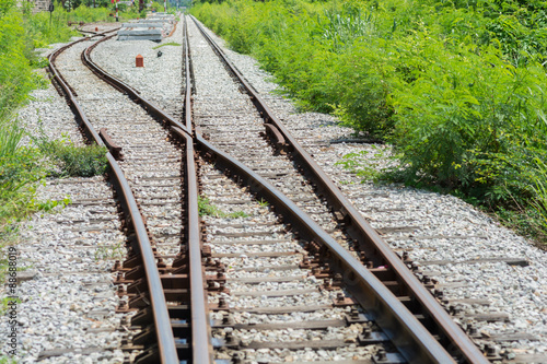 Railway track, railroad junction