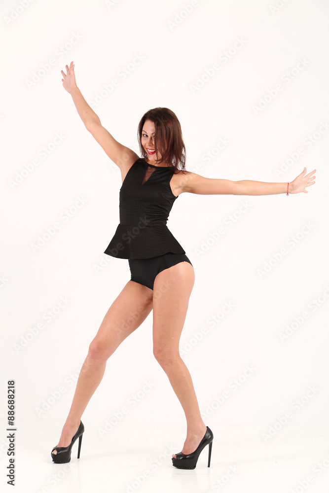 Sexy woman in black lingerie