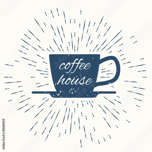 coffee house hipster vintage label