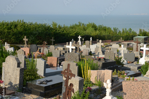 France, the picturesque cemetery of  Varengeville sur Mer photo