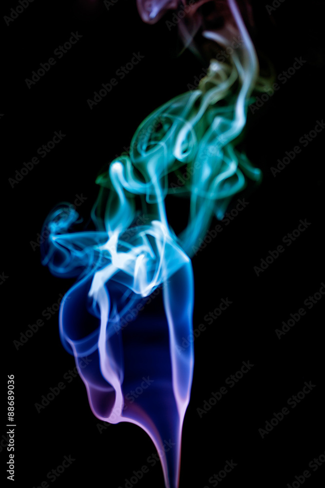 Colorful smoke abstract on black background Colorful smoke abstract on black background
