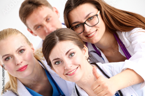 Confident team of young doctors willing to work