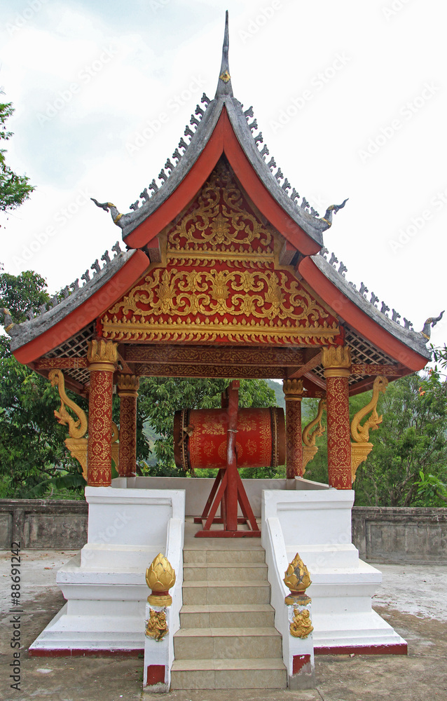 buddhist ritual drum in the temple