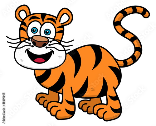 Fototapeta Naklejka Na Ścianę i Meble -  a tiger smiling on profile