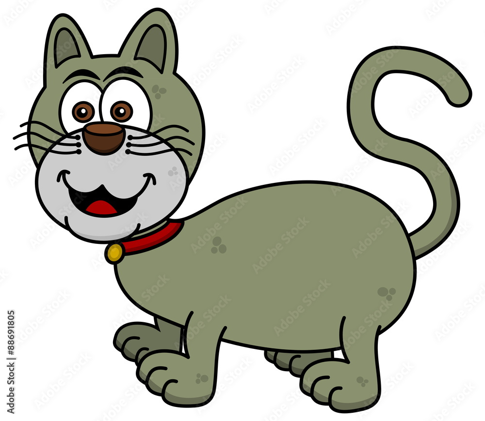 Obraz premium a smiling cat on profile