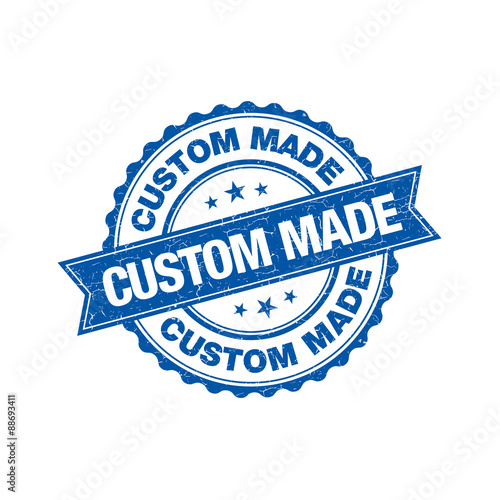 Custom made grunge retro blue isolated stamp