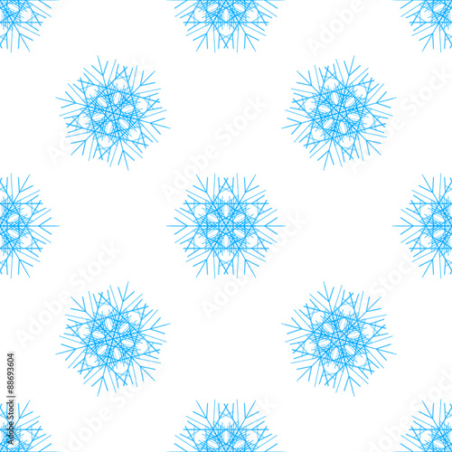 Abstract vector seamless pattern with snowflake
