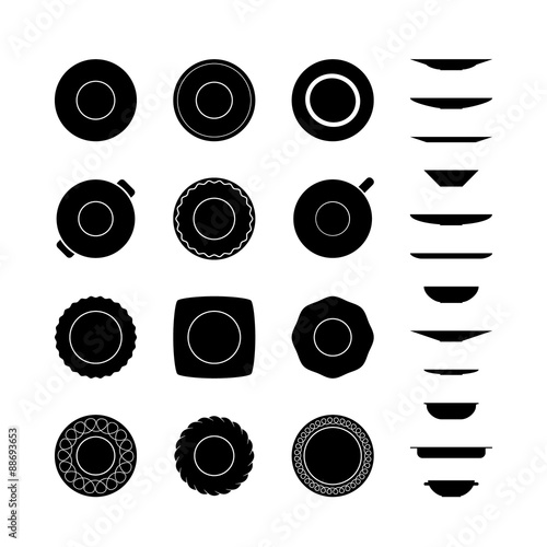 Abstract illustration of dishes.