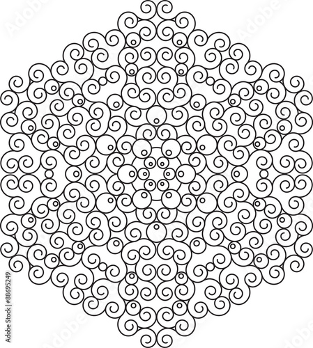 Abstract vector round lace design - mandala, decorative element