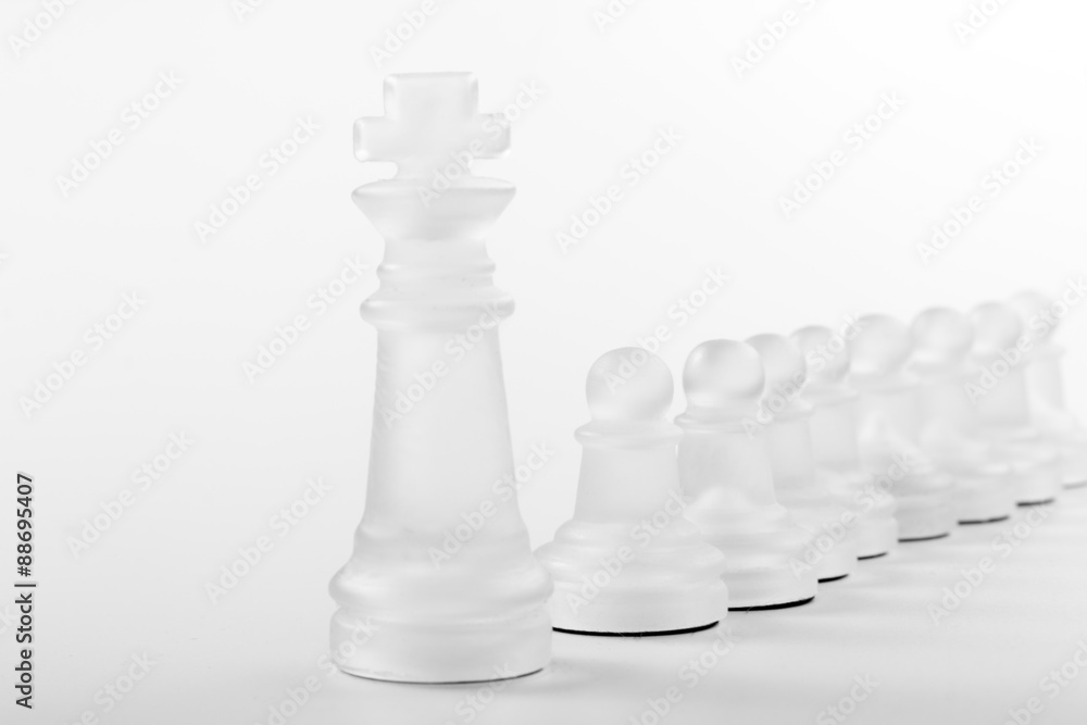 Chess face to face, first step. Copy space for text Chess face to face, first step. Copy space for text