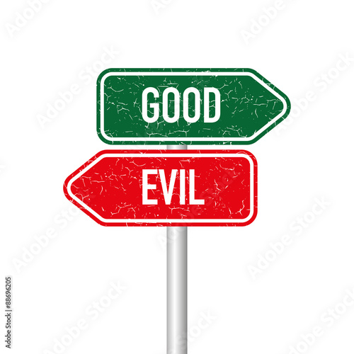 Good and evil signpost