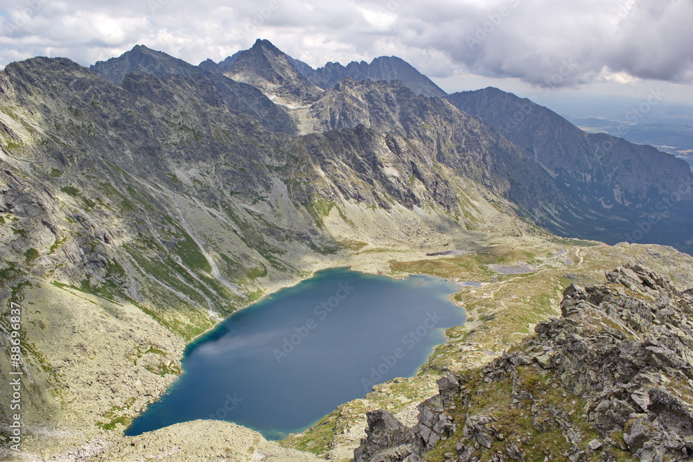 Peaks of High Tatras and lake Hincovo pleso, Slovakia