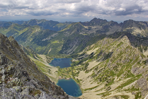 View of High Tatras mountains and tarns, Slovakia photo