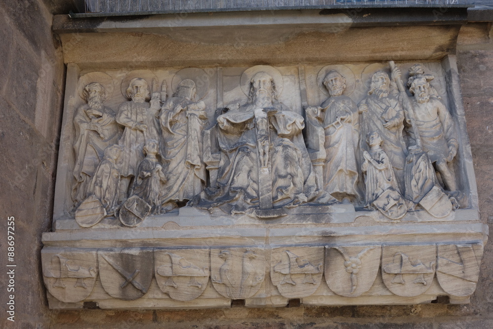 Relief der St Sebald Kirche