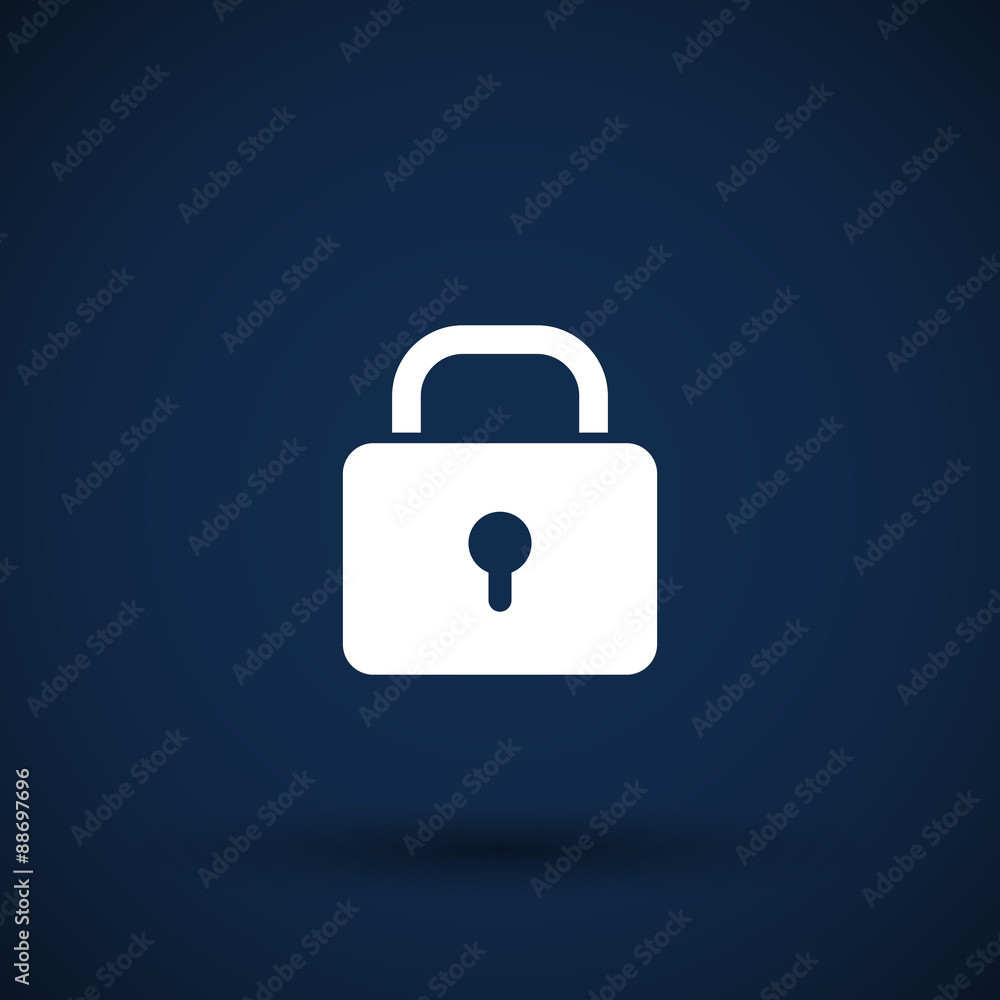 Blue lock icon with protection key password blocked Blue lock icon with protection key password blocked