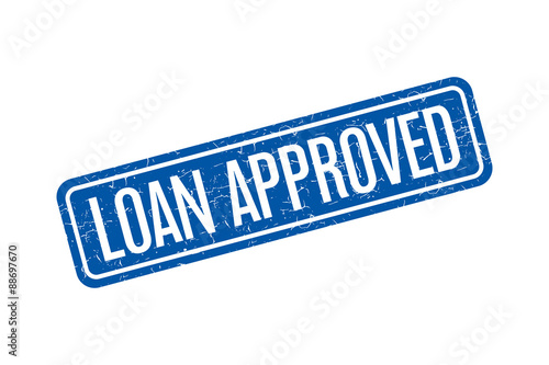 Loan approved grunge retro blue isolated stamp