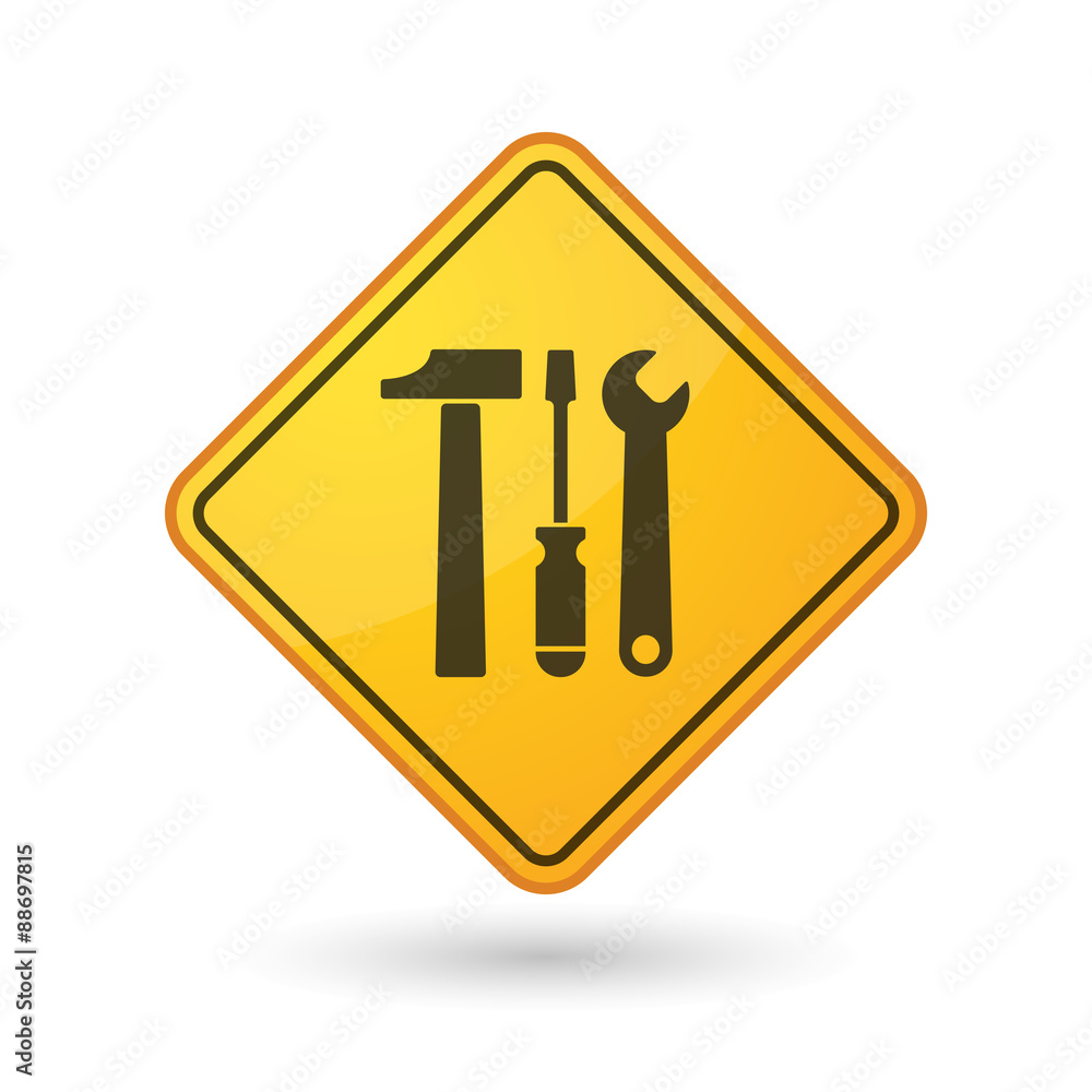 Awareness sign with a tool set Awareness sign with a tool set