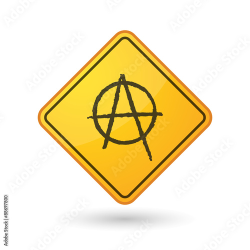 Awareness sign with  an anarchy sign
