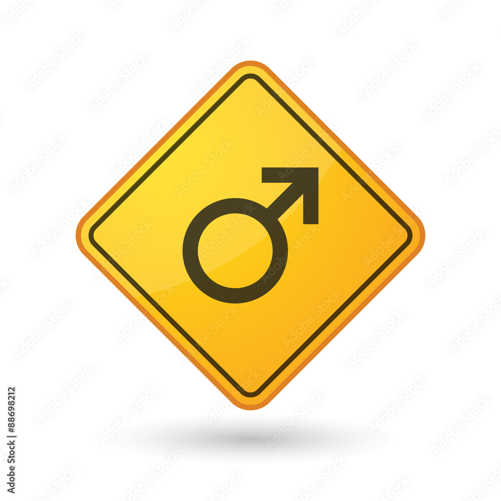 Awareness sign with a male sign Awareness sign with a male sign