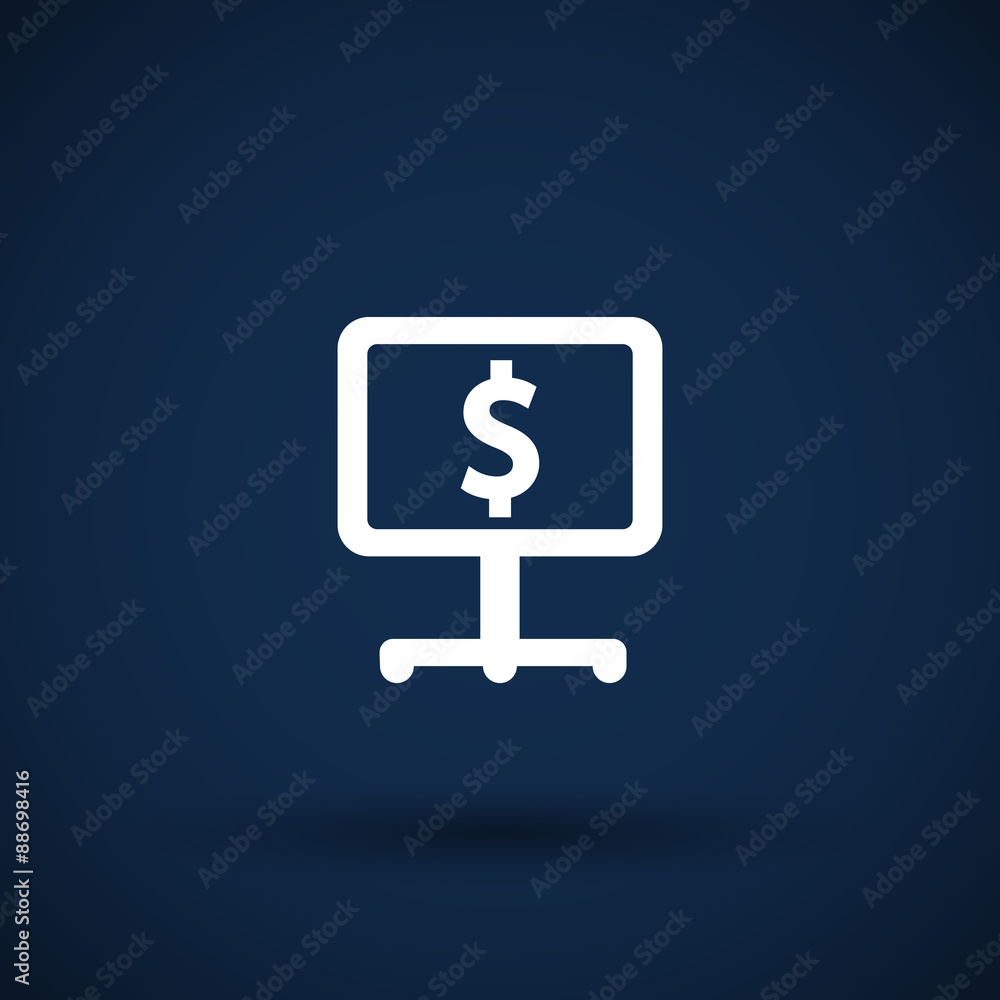 dollar blue glossy icon on white background dollar blue glossy icon on white background