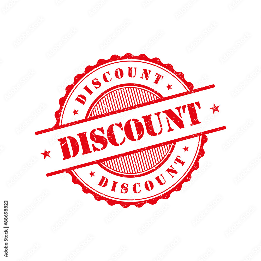 Discount grunge retro red isolated stamp Discount grunge retro red isolated stamp