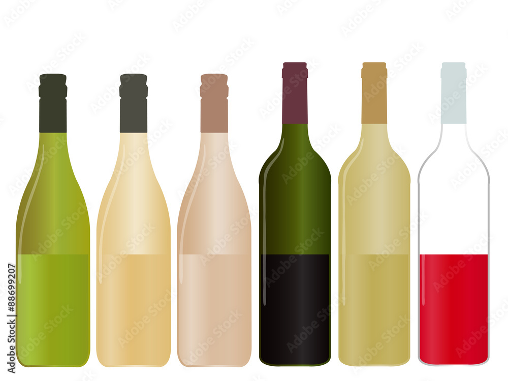Different Kinds of Wine Half Full Bottles Different Kinds of Wine Half Full Bottles