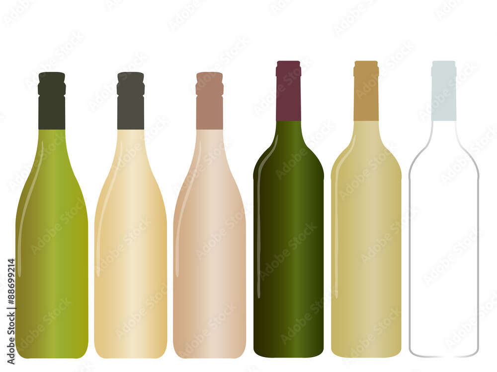 Different Kinds of Wine Empty Bottles Different Kinds of Wine Empty Bottles
