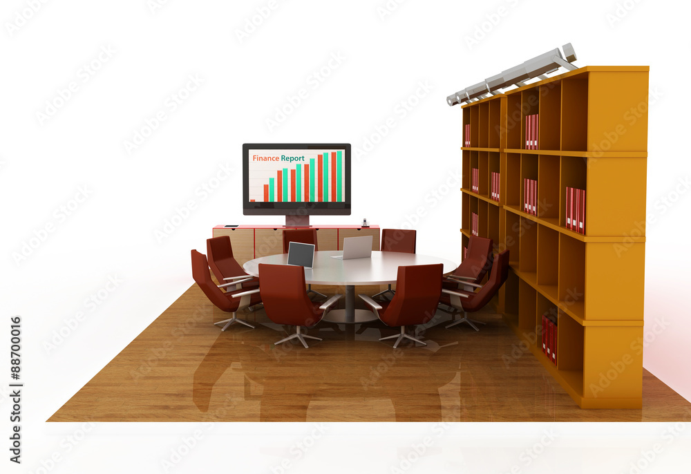 Meeting room, isolated on white. Original 3d illustration. Meeting room, isolated on white. Original 3d illustration.