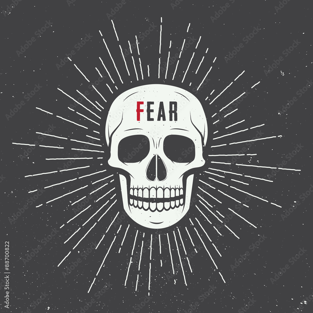 Obraz premium Vintage skull label, emblem and logo
