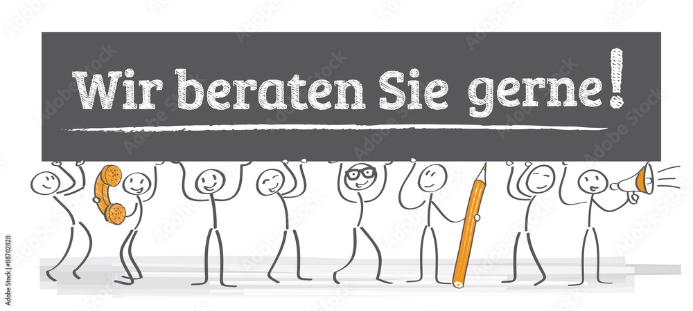 Tafel mit Schriftzug - wir beraten Sie gerne Tafel mit Schriftzug - wir beraten Sie gerne