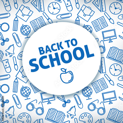 Back to school. A white background. Icon school supplies. Vector