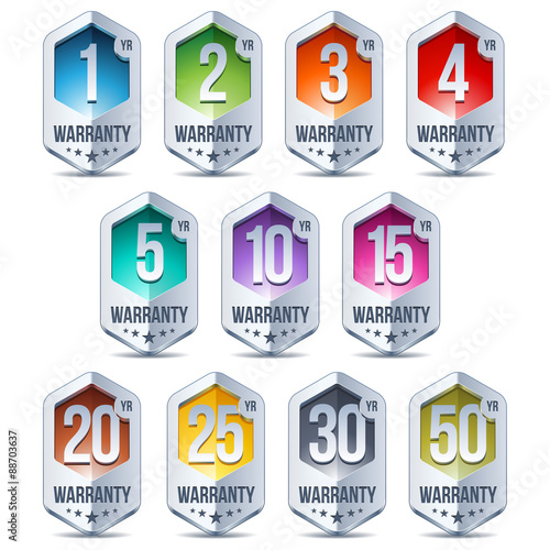 Warranty Seal Hexagon Chrome Badge