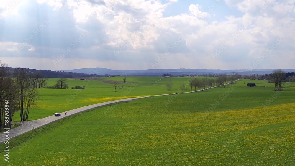Bavarian Landscape in spring, Upper Bavaria, Bavaria, Germany, Europe Bavarian Landscape in spring, Upper Bavaria, Bavaria, Germany, Europe