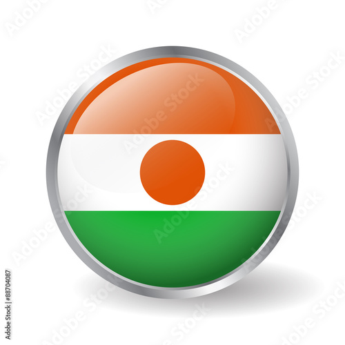 Niger flag button vector