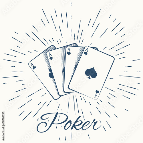 four aces  and vintage sun burst frame